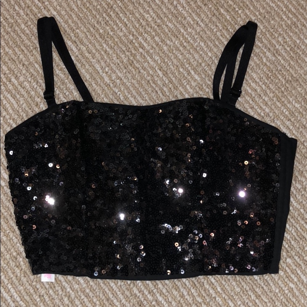 Victoria Secret pink sequin crop top